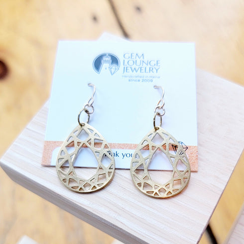 Minimalist Geometric Teardrop Gold Earrings